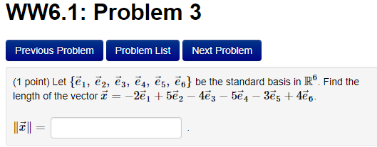 WW6.1: Problem 3 Previous Problem Problem List