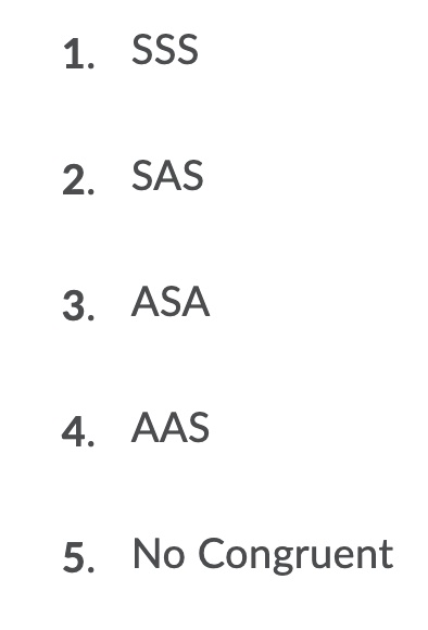 question 5 Match the postulate to the correct