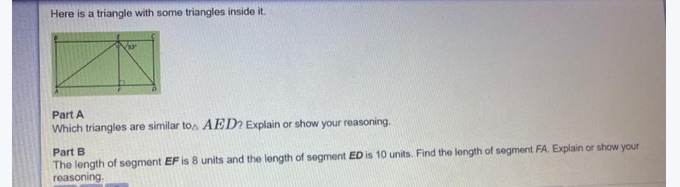 Here is a triangle with some triangles inside it.
