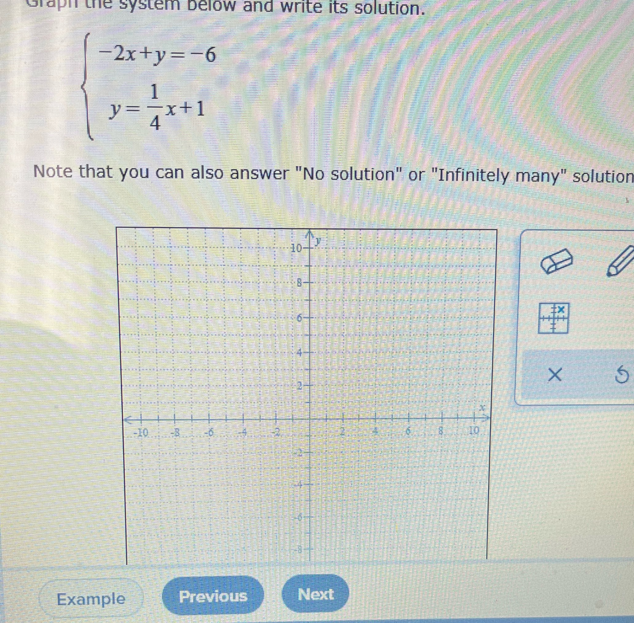 Slapif the system below and write its solution.