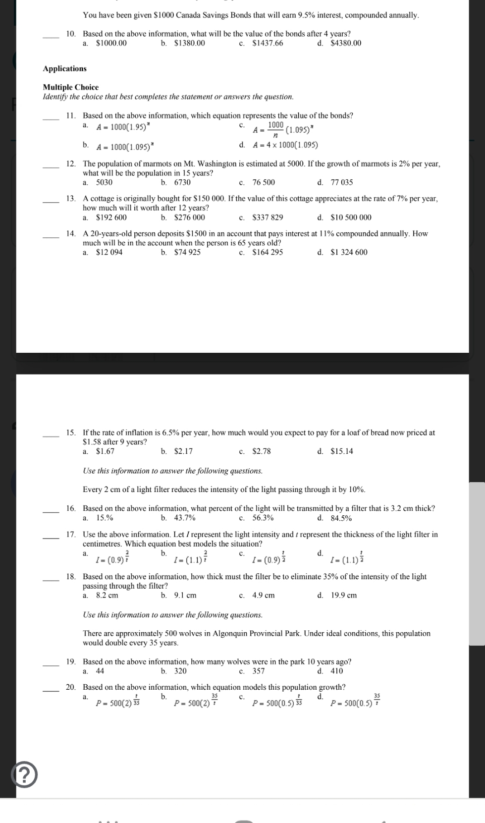 need help You have been given $1000 Canada