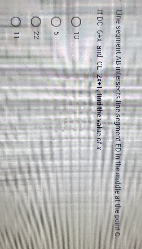 Line segment AB intersects line segment ED in the