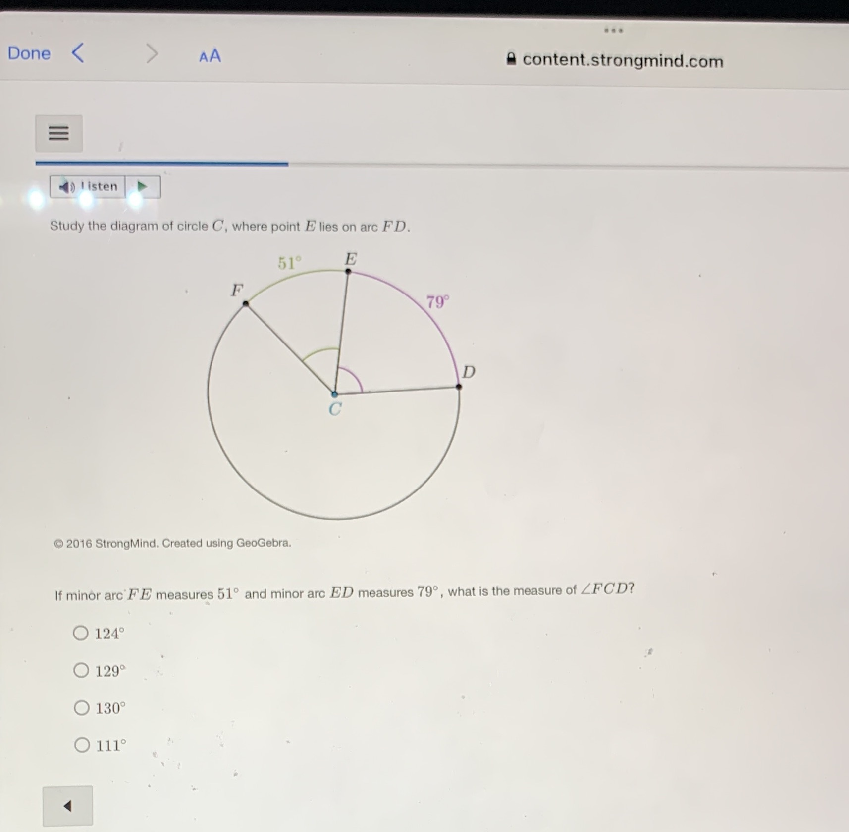 Done < . . . AA A content.strongmind.com = ()