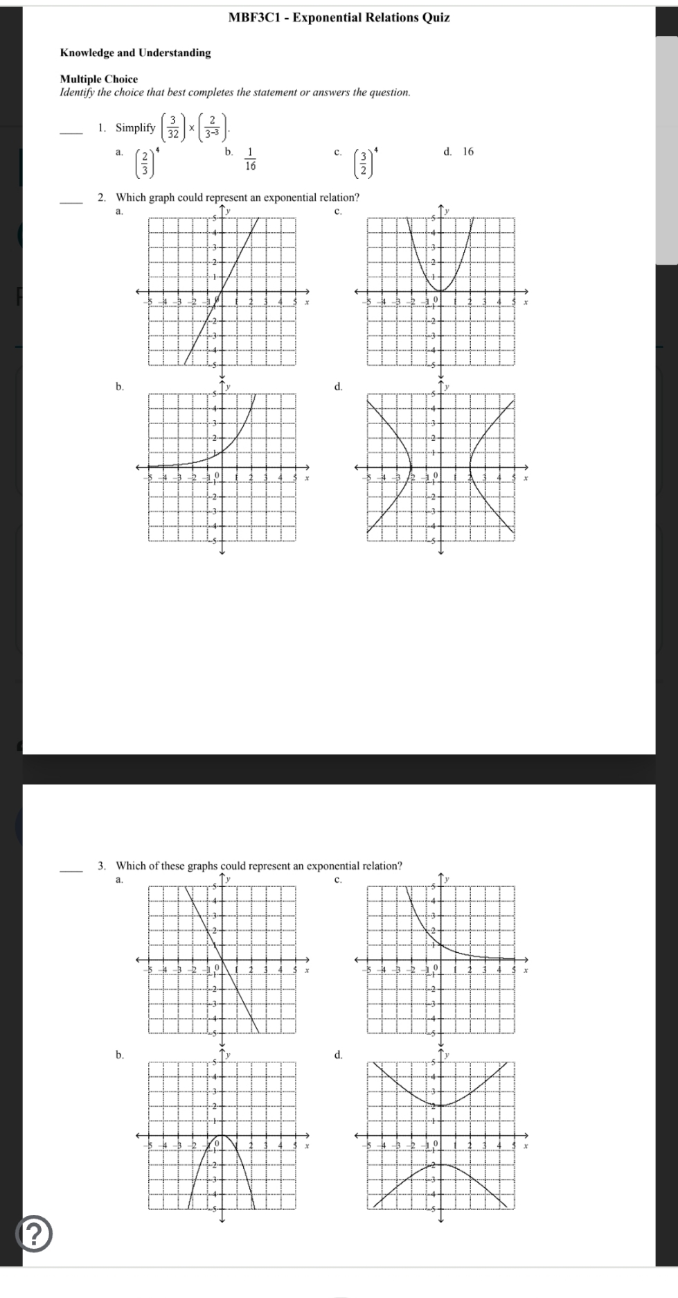 need someone help for 1. 2. 3. for answer a, b,