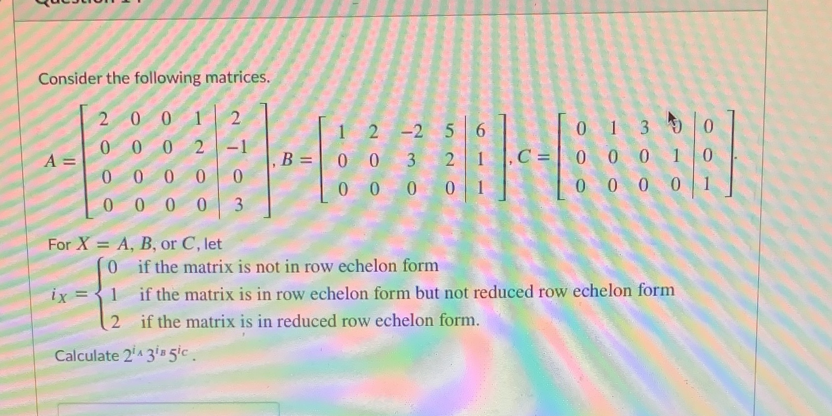 Please explain how to solve this Consider the