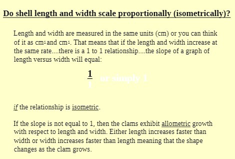 Do shell length and width scale proportionally