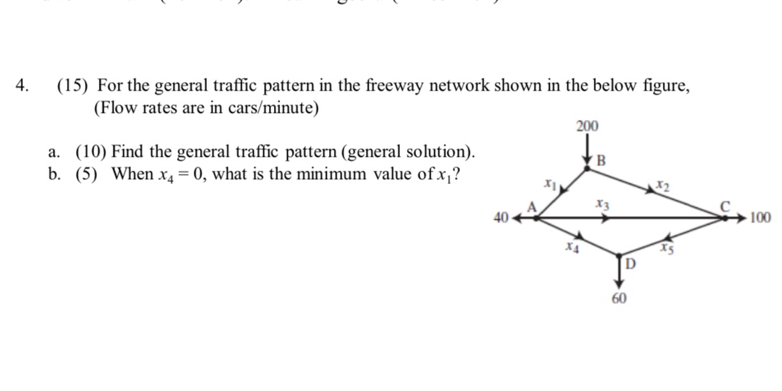 Find the general traffic 4. (15) For the general