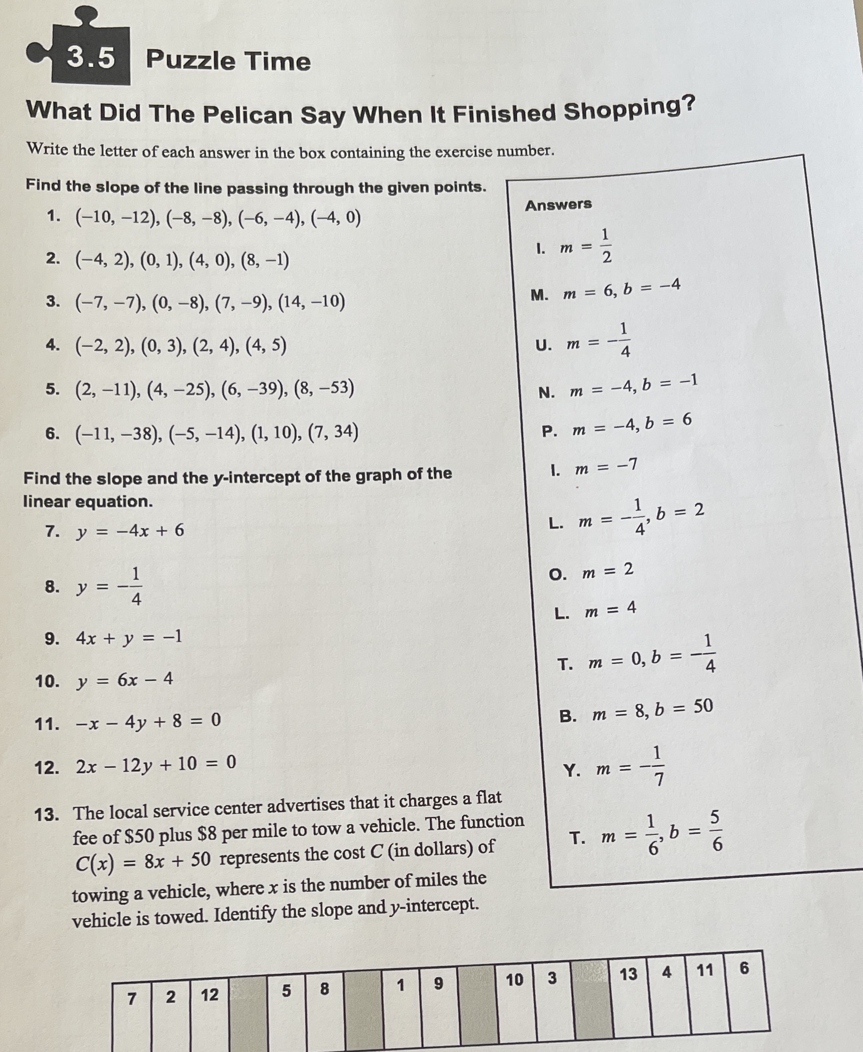 Please help me 3.5 Puzzle Time What Did The