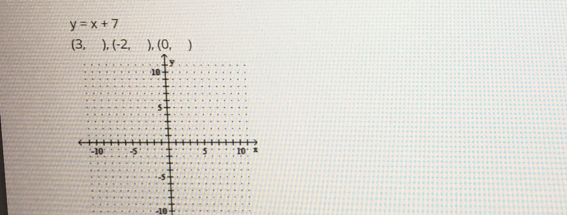 Complete the ordered pairs for the given linear