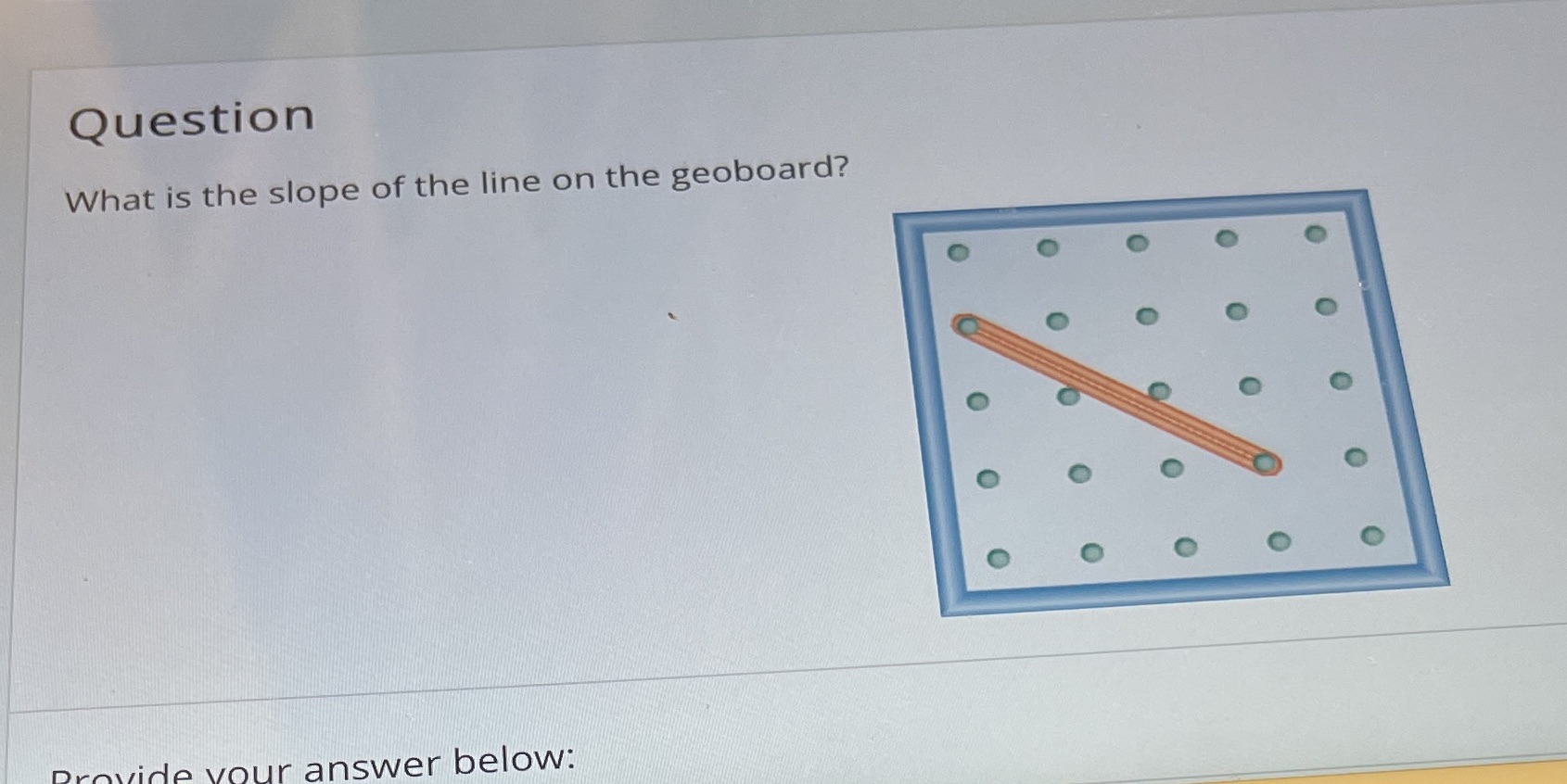 Question What is the slope of the line on the