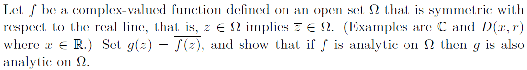 Let f be a complex-valued function defined on an