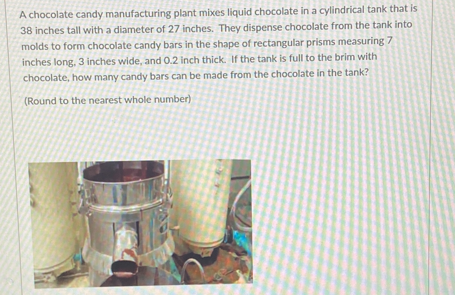 A chocolate candy manufacturing plant mixes