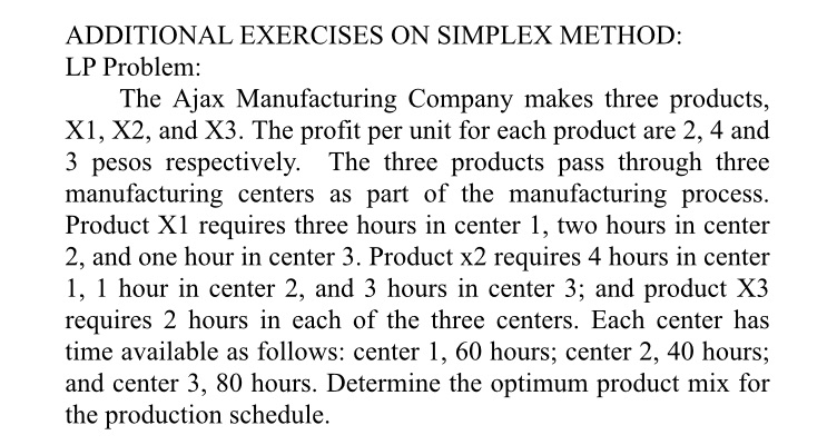 Use pen and paper for the explanation ADDITIONAL
