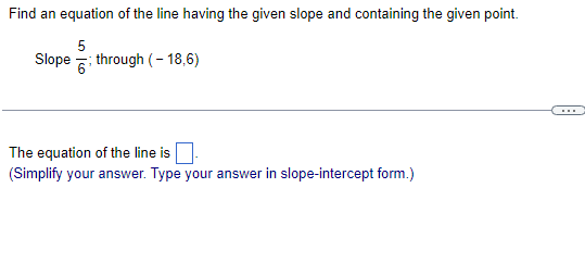 Find an equation of the line having the given