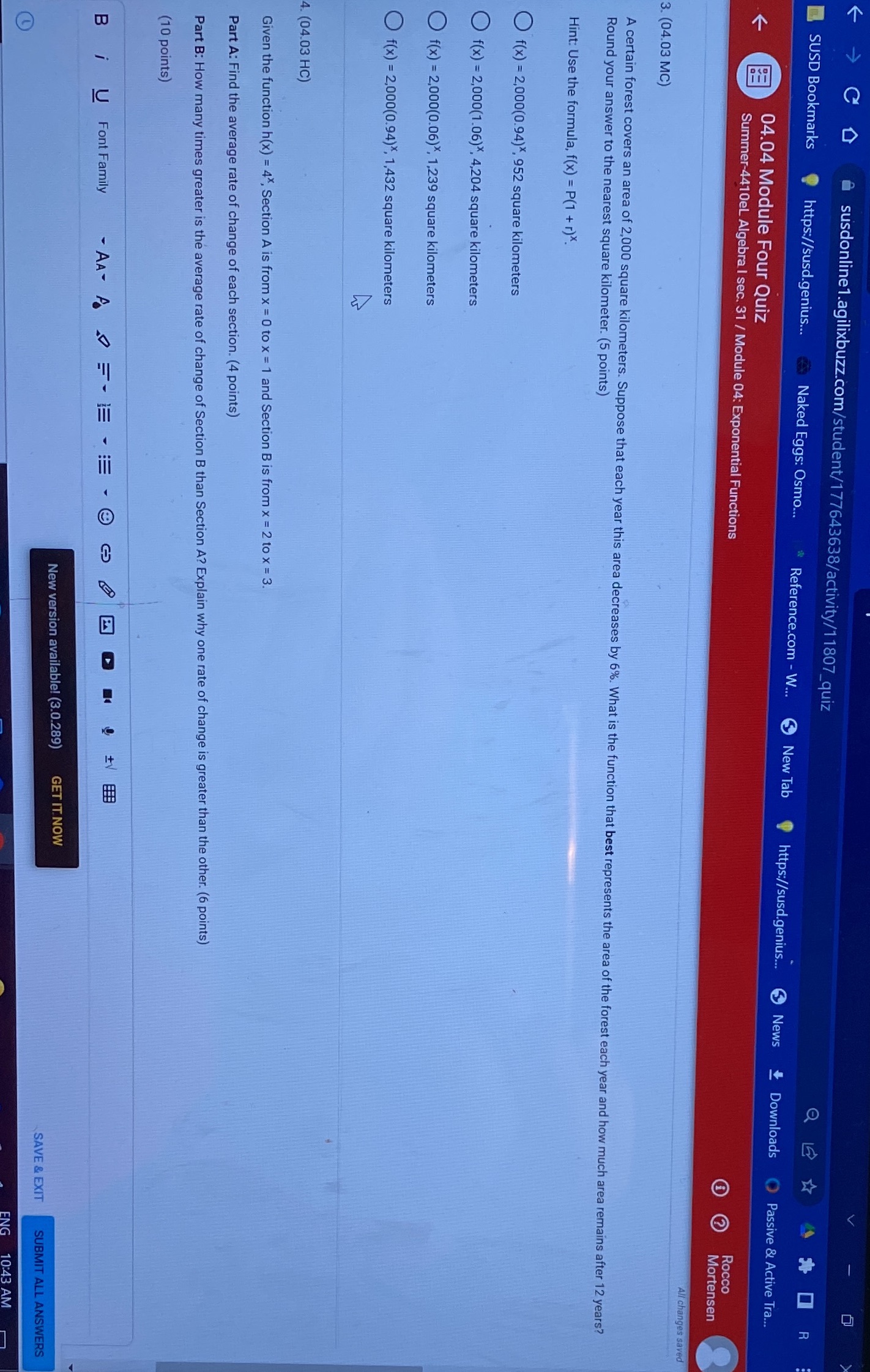 Please answer both questions O C D