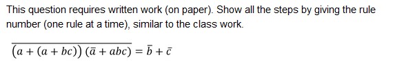 This question requires written work (on paper).