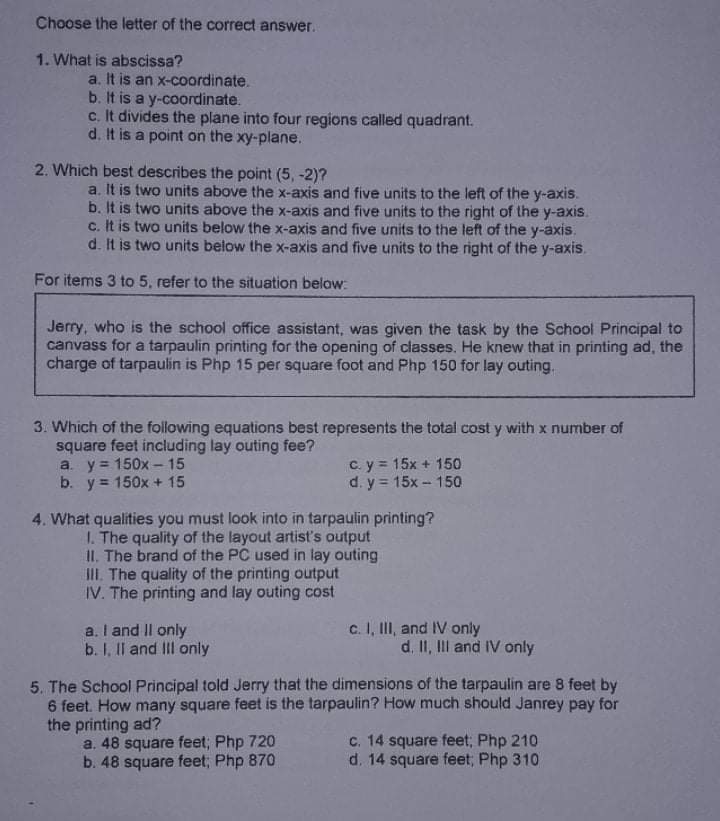 I. 8. Which of the following statements is true?