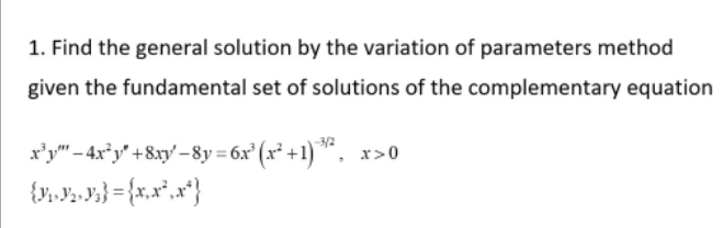 NEED HELP... 1. Find the general solution by the