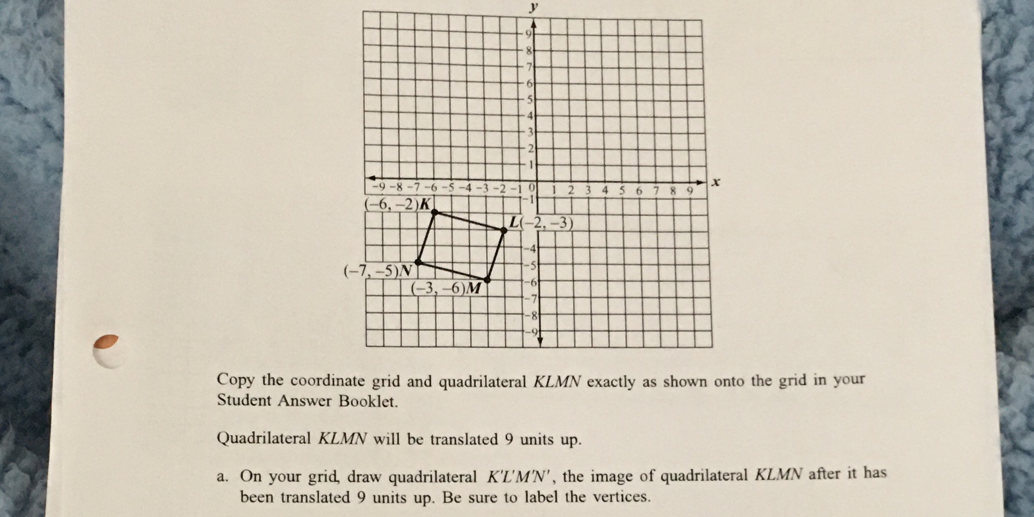 The answer to a? -9-8-7-6-5-4-3-2-10 1 2 3 456789