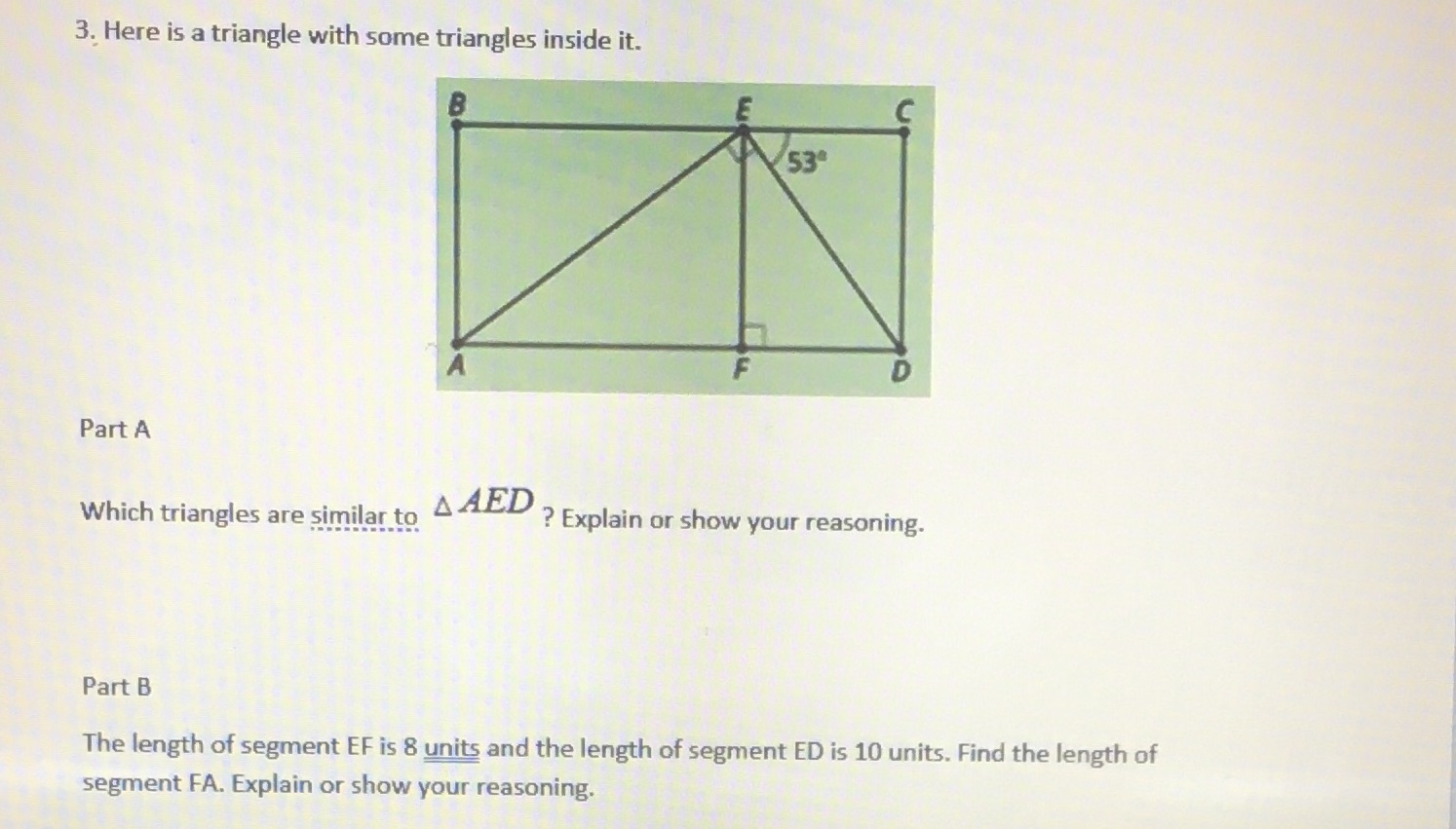 3. Here is a triangle with some triangles inside