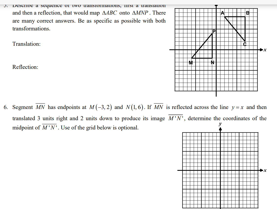 J. Describe a sequence Of two transformations,