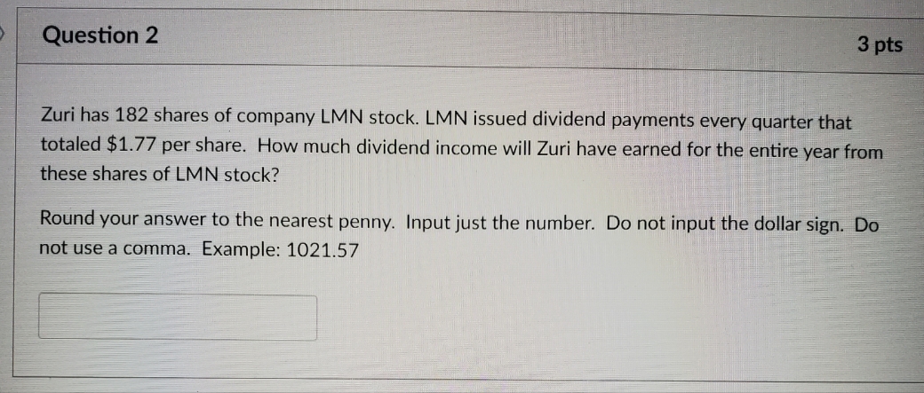 Zuri has 182 shares of company LMN stock. LMN