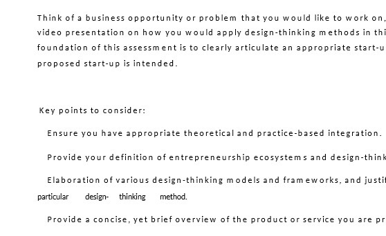 Think of a business opportunity or problem that