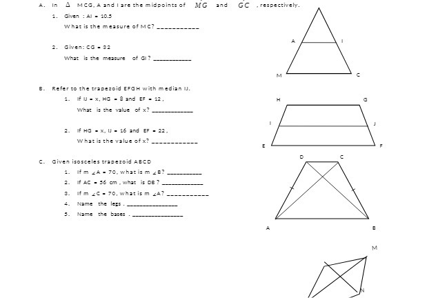 A. In A MCG. A and Iare the midpoints of MG and