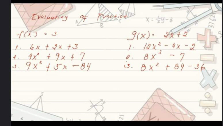 Evaluating C X : zy-Z 37 62) B f ( x ) = 3 9 ( x