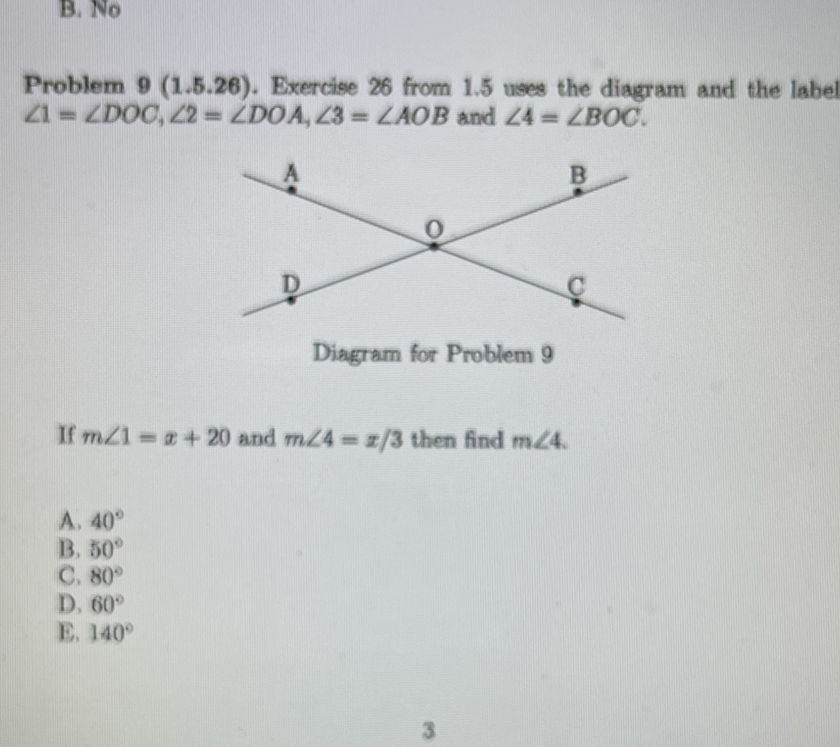 B. No Problem 9 (1.5.26). Exercise 26 from 1.5