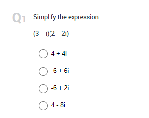 \f2 Simplify the expression. V- 81 O O -9 O 9i O