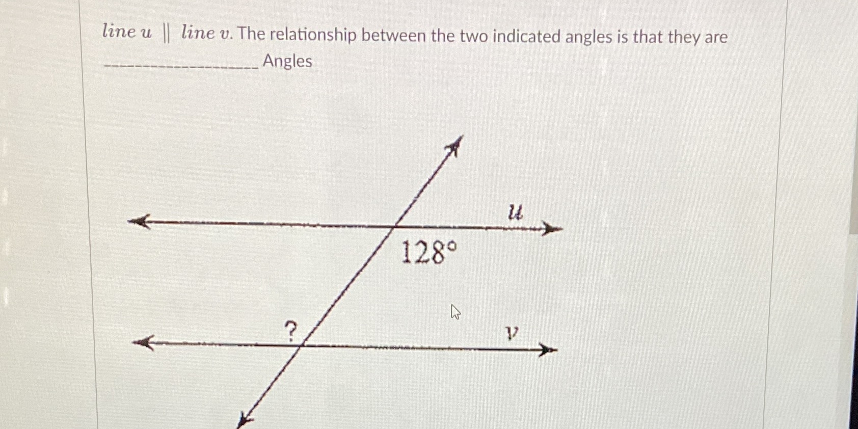 line u | line v. The relationship between the two