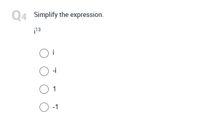 \f2 Simplify the expression. V- 81 O O -9 O 9i O