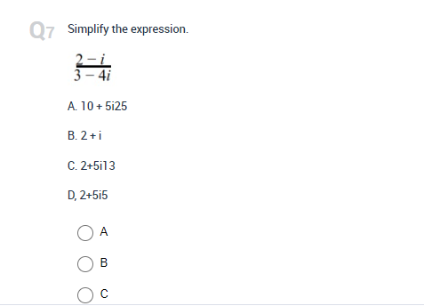 \f2 Simplify the expression. V- 81 O O -9 O 9i O
