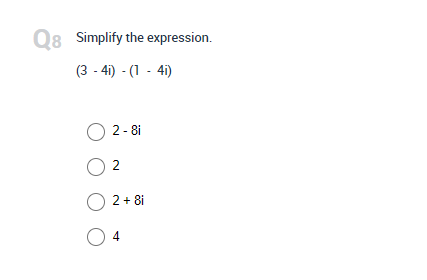 \f2 Simplify the expression. V- 81 O O -9 O 9i O