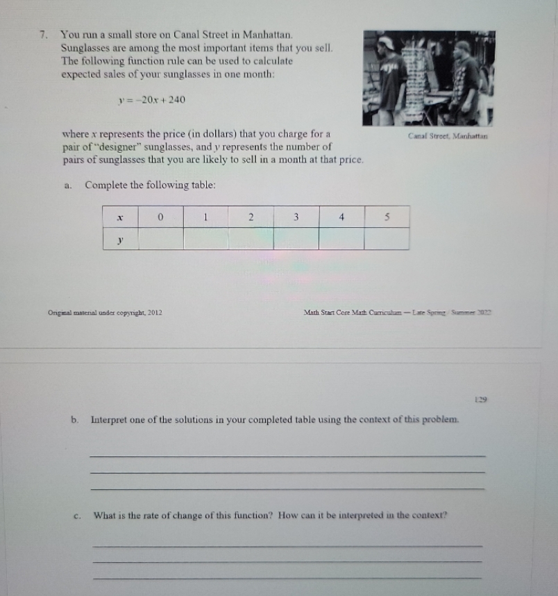 need help please 7. You run a small store on