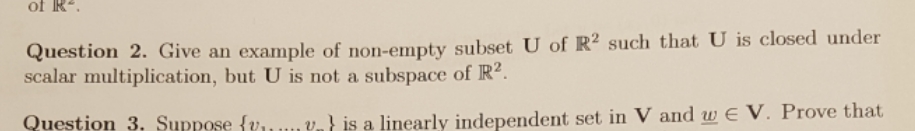 No additional info of K Question 2. Give an