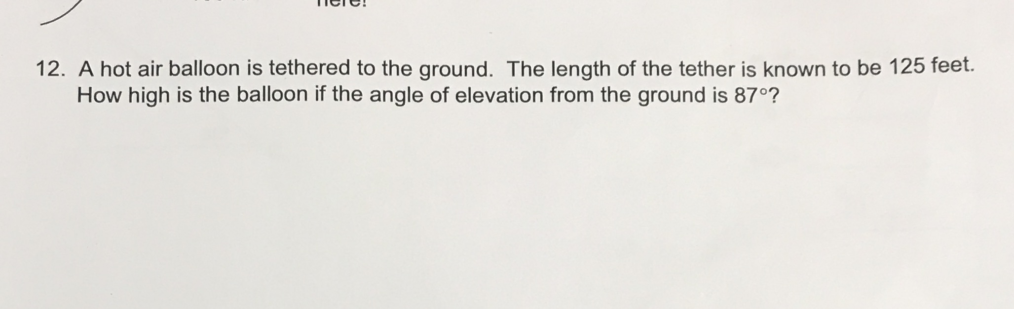I need to find the height of the balloon using