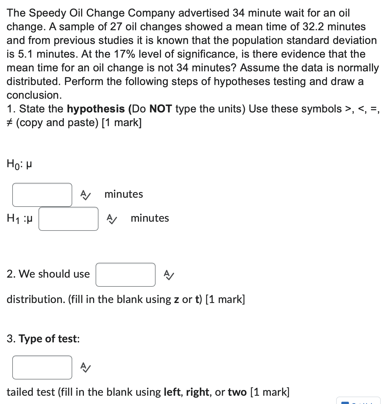 The Speedy Oil Change Company advertised 34