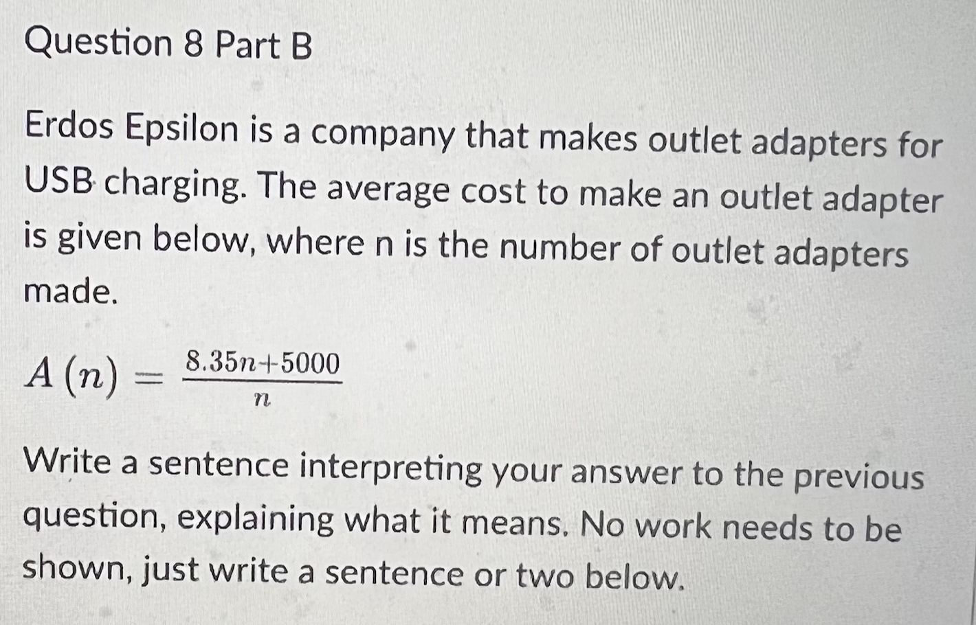 Question 8 Part A Erdos Epsilon is a company that