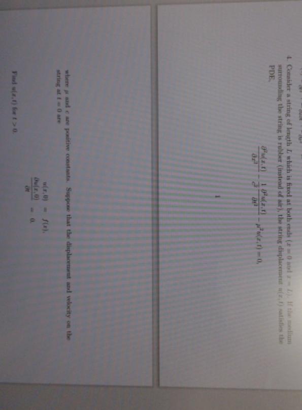 solve the following PDE 4. Consider a string of