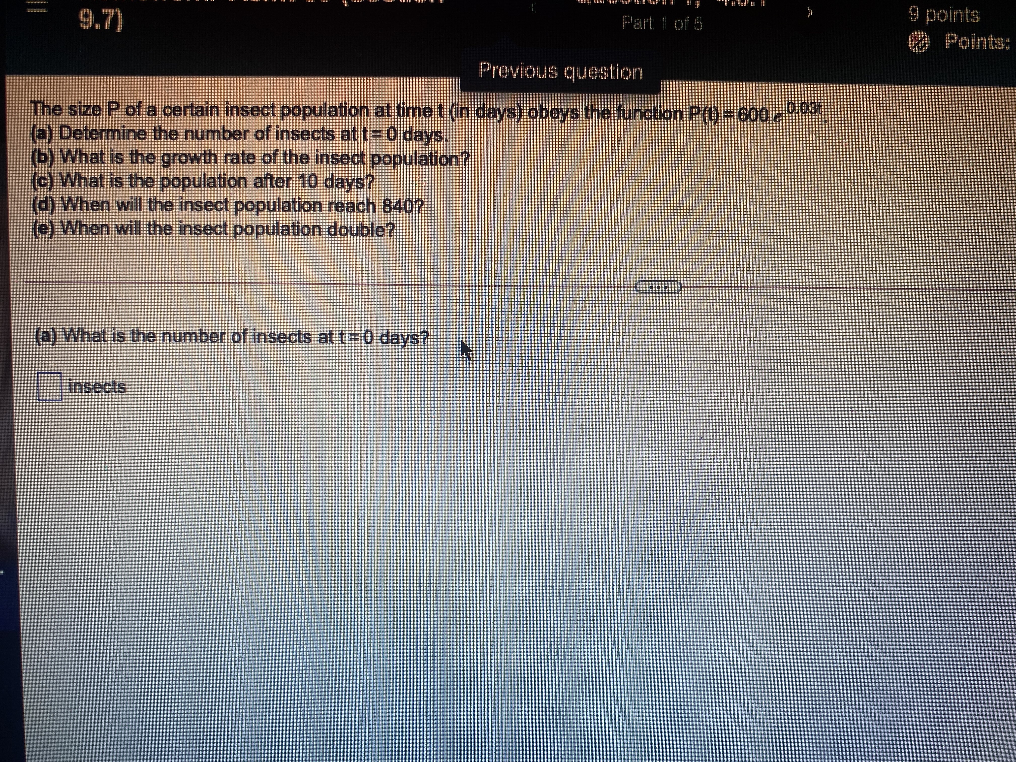 \fPart 1 of 4 9 points Points: 0.75 of 1 Save