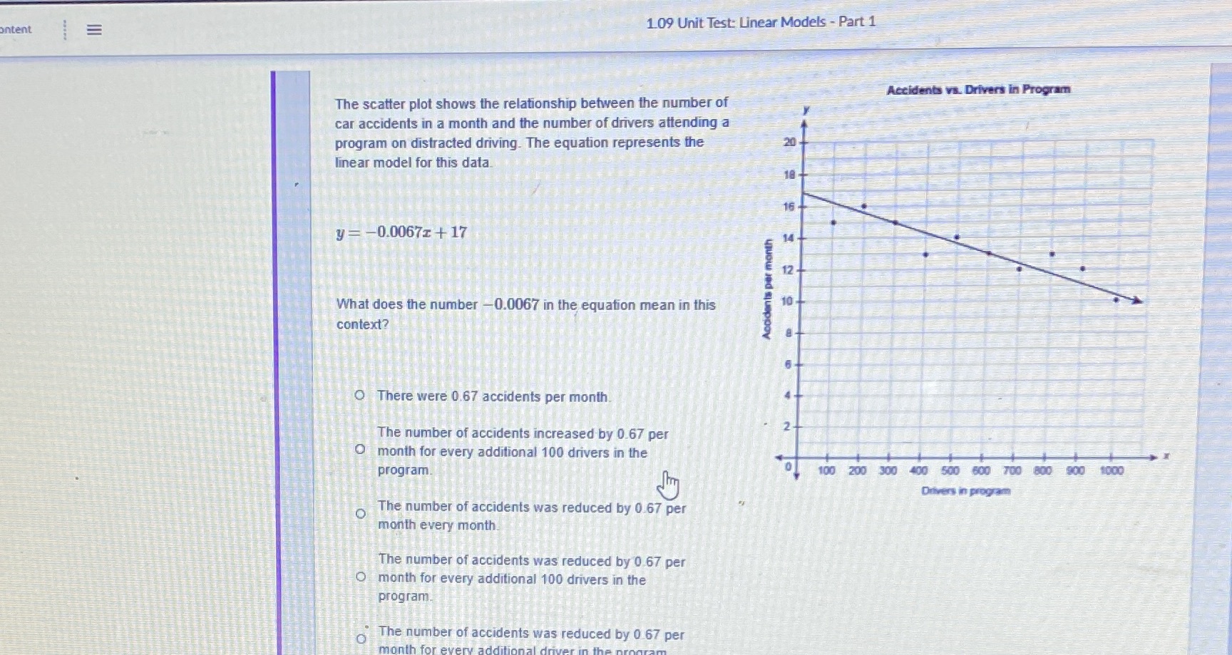 109 Unit Test: Linear Models - Part 1 ontent