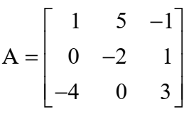 Consider the following square matrix: \f