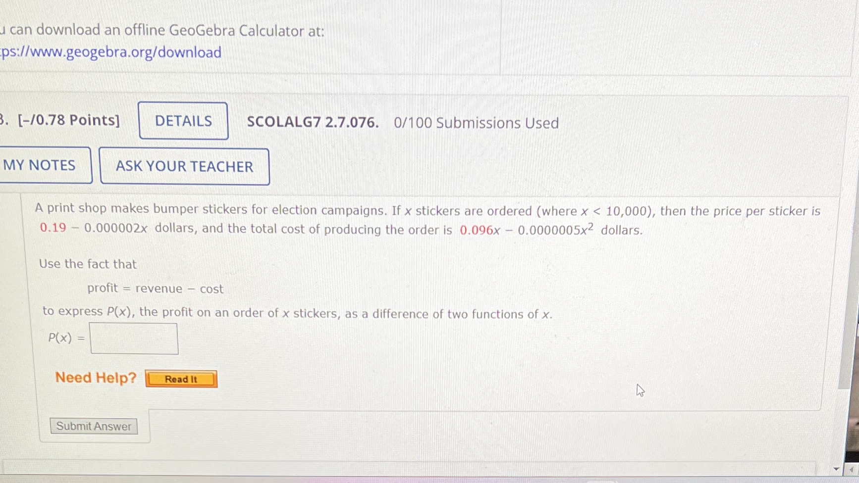u can download an offline GeoGebra Calculator at:
