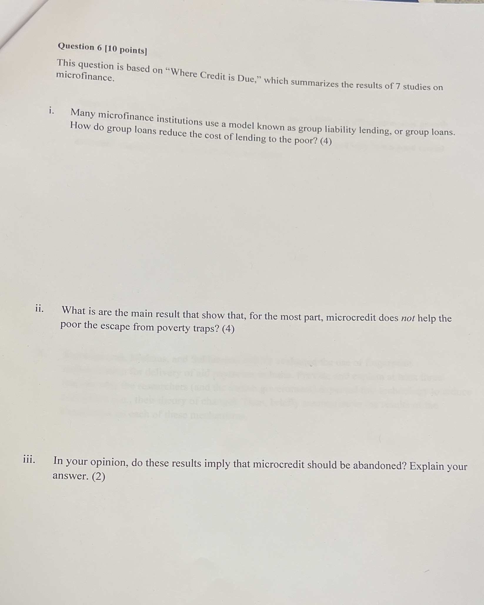 Help asap please Question 6 [10 points] This