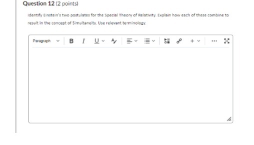Question 12 (2 points) Identify Einstein's