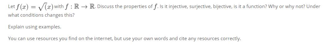 Letf(gr;) = x) with f : IR } R. Discuss the