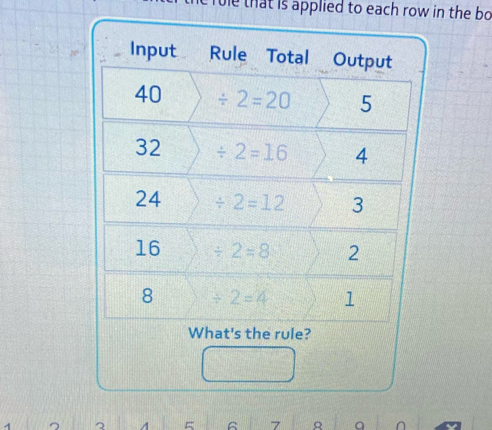 Tuc that is applied to each row in the bo Input