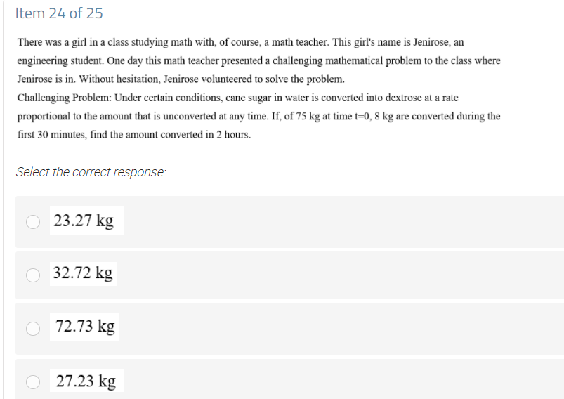 Answer the given Question. with solution. Item 24